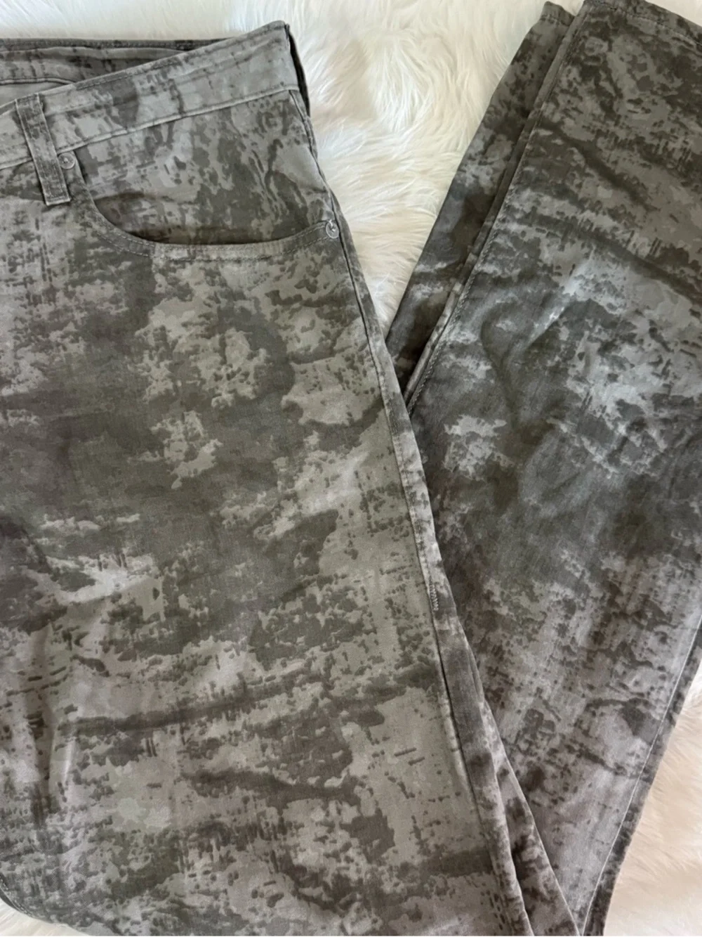 True Religion Vinny Tie Dye Camo Jeans Size 36 Made in USA Button Fly